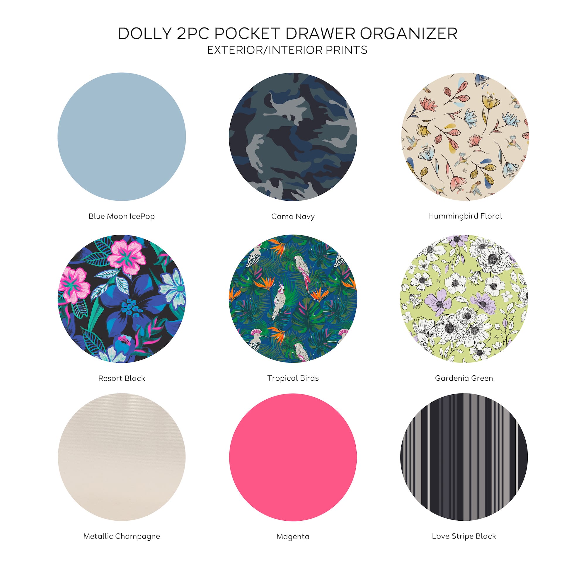 Dolly 2pc 6 Pocket Drawer Organizer - - Dolly-2pc-Pocket-Drawer-Organizer